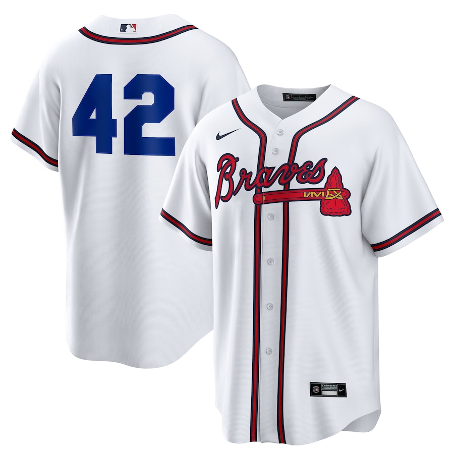 Atlanta Braves Nike Home 2025 Jackie Robinson Day Replica Jersey - White - myjerseyhub