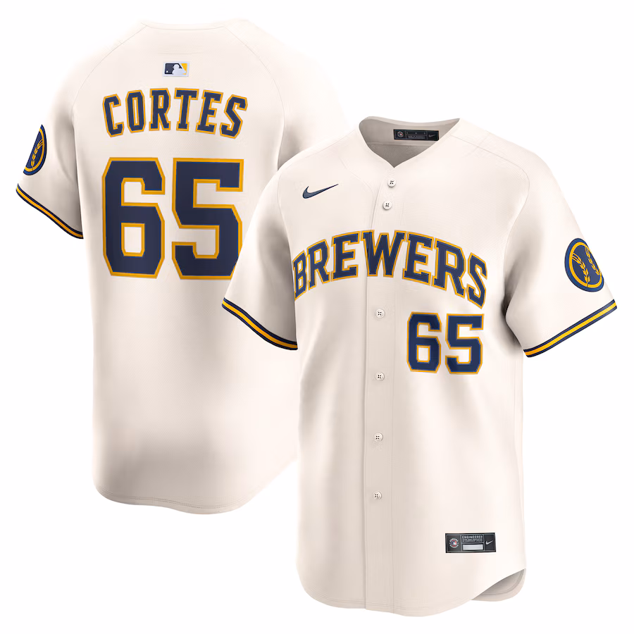Nestor Cortes Milwaukee Brewers Nike Home Limited Player Jersey - Cream - myjerseyhub