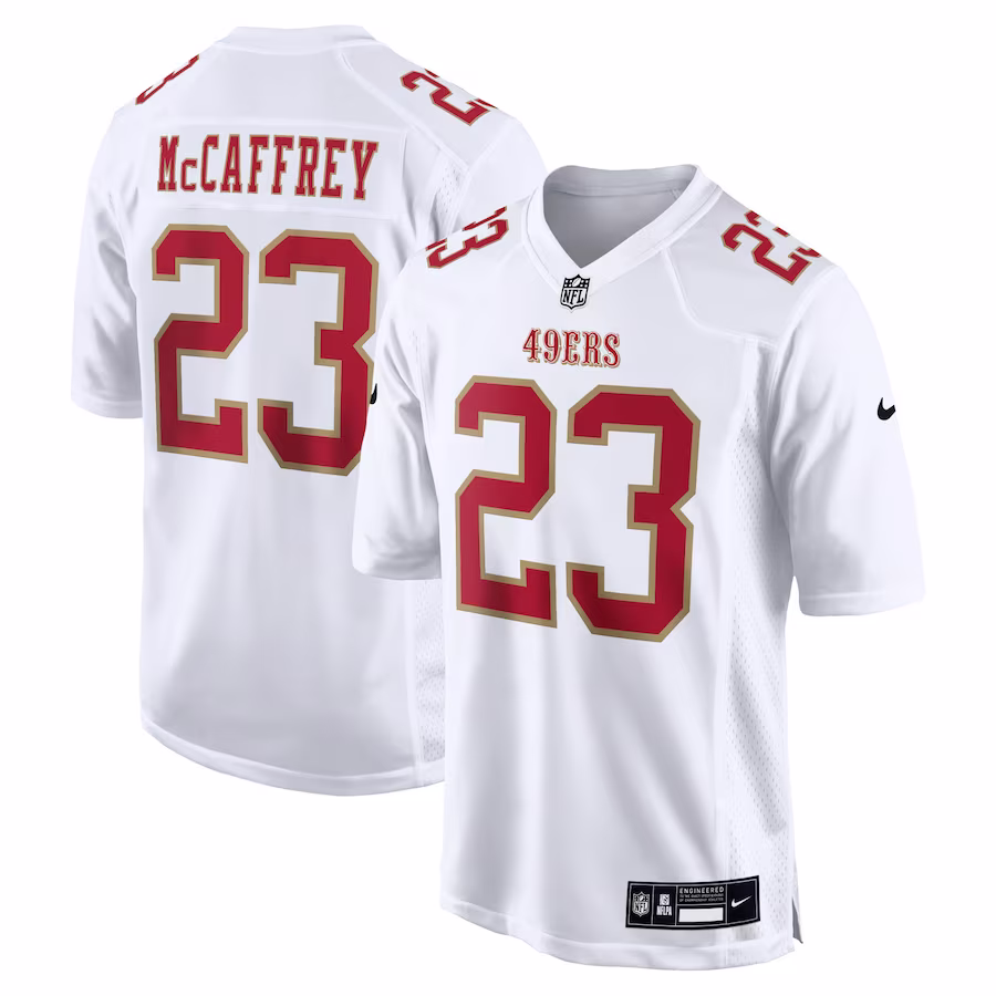 Christian McCaffrey San Francisco 49ers Nike Fashion Game Jersey - Tundra White - myjerseyhub