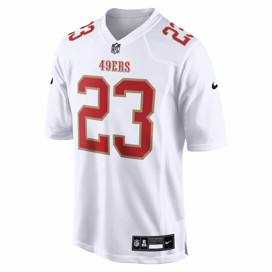 Christian McCaffrey San Francisco 49ers Nike Fashion Game Jersey - Tundra White - myjerseyhub