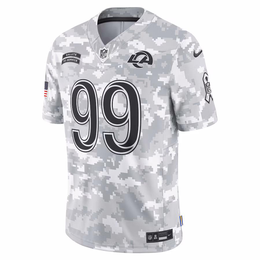 Aaron Donald Los Angeles Rams Nike 2024 Salute to Service Retired Player Limited Jersey - Arctic Camo - myjerseyhub