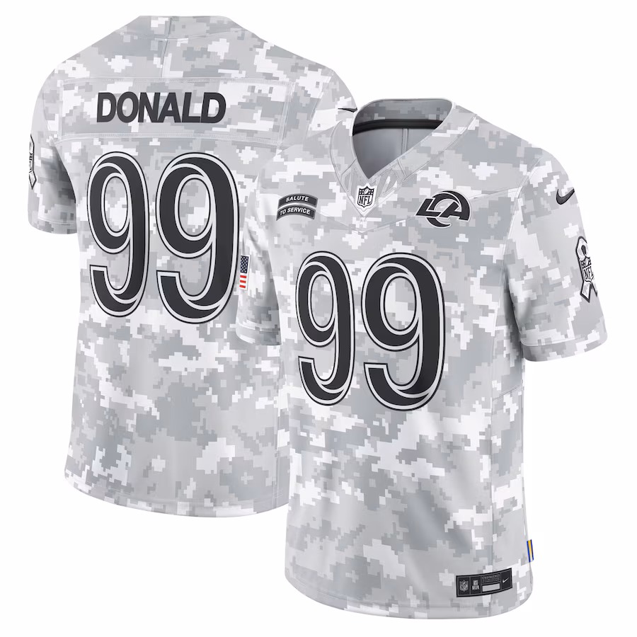 Aaron Donald Los Angeles Rams Nike 2024 Salute to Service Retired Player Limited Jersey - Arctic Camo - myjerseyhub
