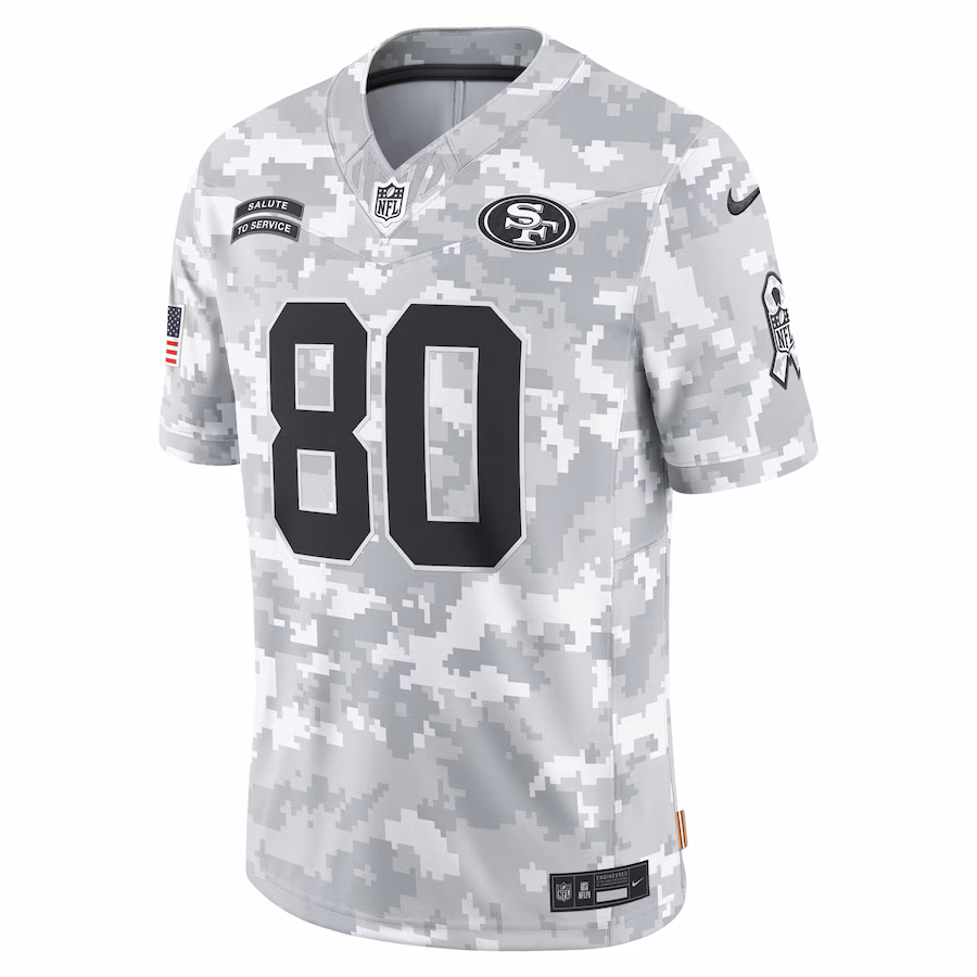Jerry Rice San Francisco 49ers Nike 2024 Salute to Service Retired Player Limited Jersey - Arctic Camo - myjerseyhub
