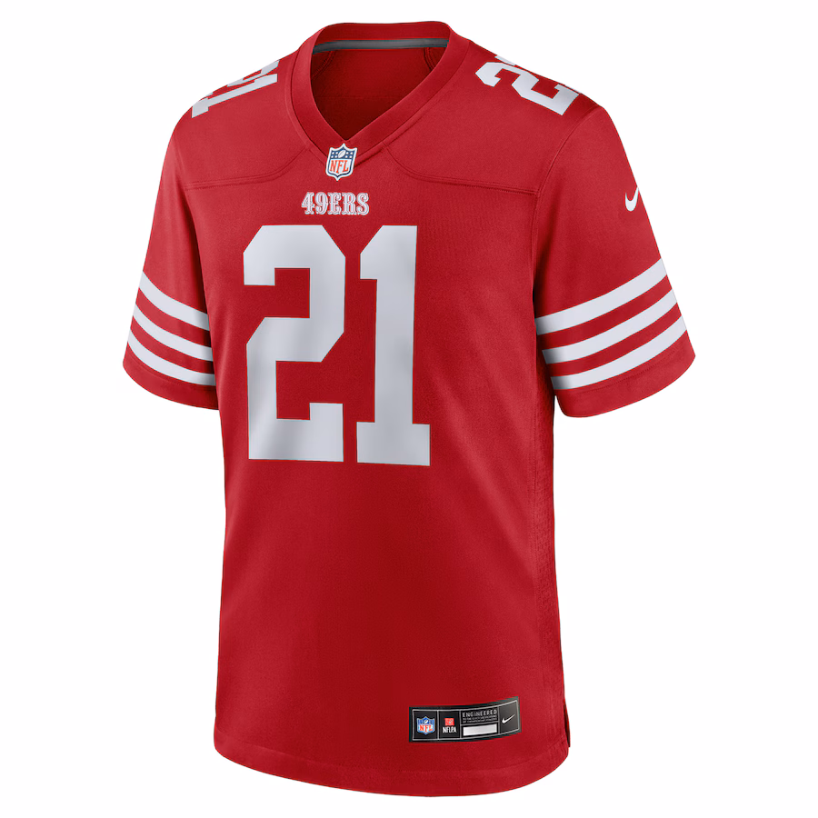 Deion Sanders San Francisco 49ers Nike Team Retired Player Game Jersey - Scarlet - myjerseyhub