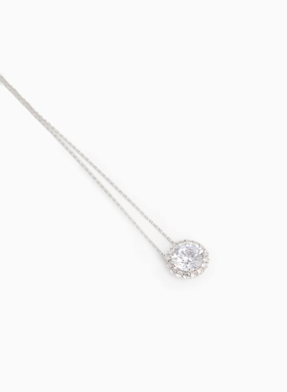 Faceted Stone Pendant Necklace