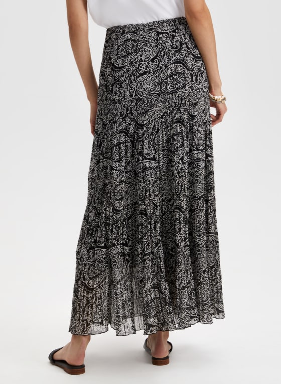 Pull-On Paisley Print Skirt