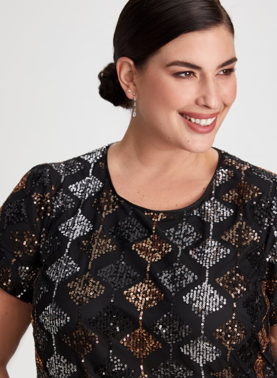 Diamond Motif Sequin Dress