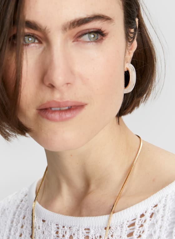 Shell Detail Hoop Earrings