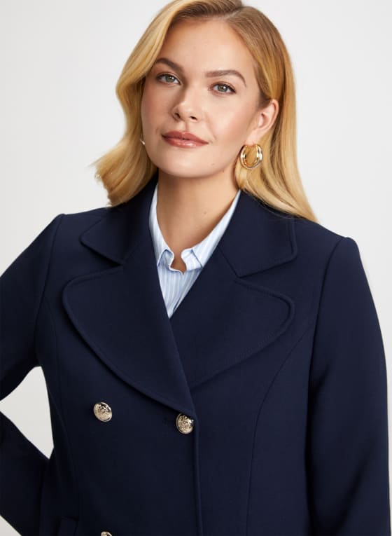 Double Row Button Front Coat