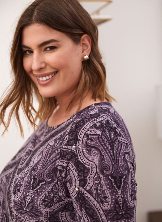 Paisley Print Long Sleeve Top