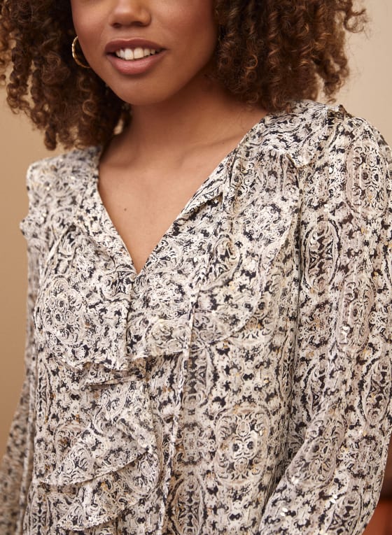 Cascading Ruffle Blouse