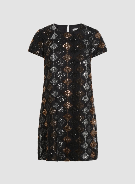 Diamond Motif Sequin Dress