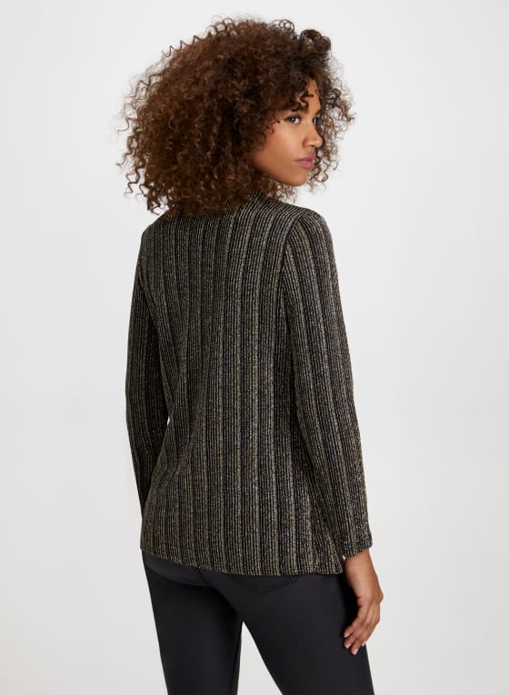 Metallic Stripe Fooler Top