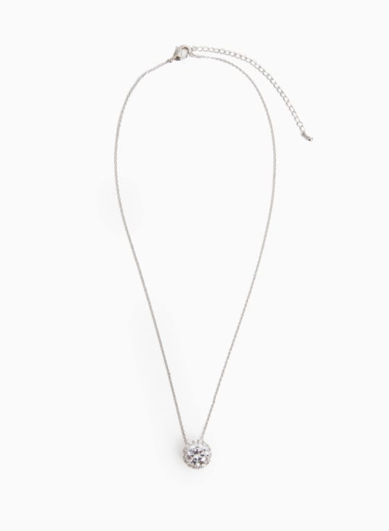 Faceted Stone Pendant Necklace