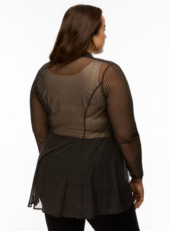 Dot Print Open Mesh Top