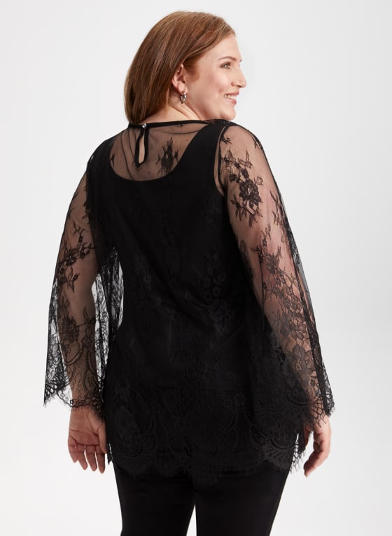 Eyelash Lace Popover Top