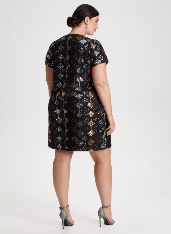 Diamond Motif Sequin Dress