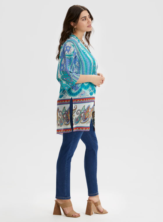 Paisley Print Open Front Top