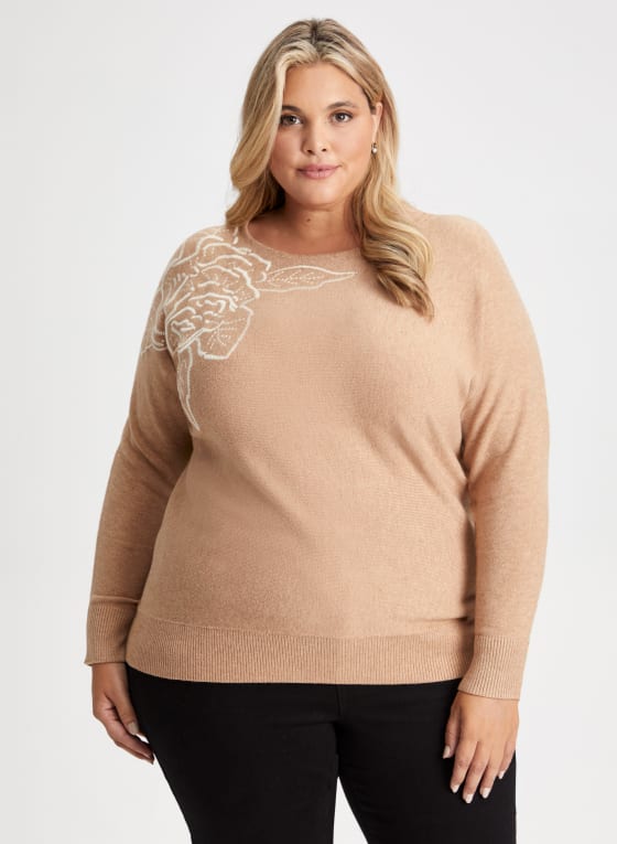 Floral Motif Sweater