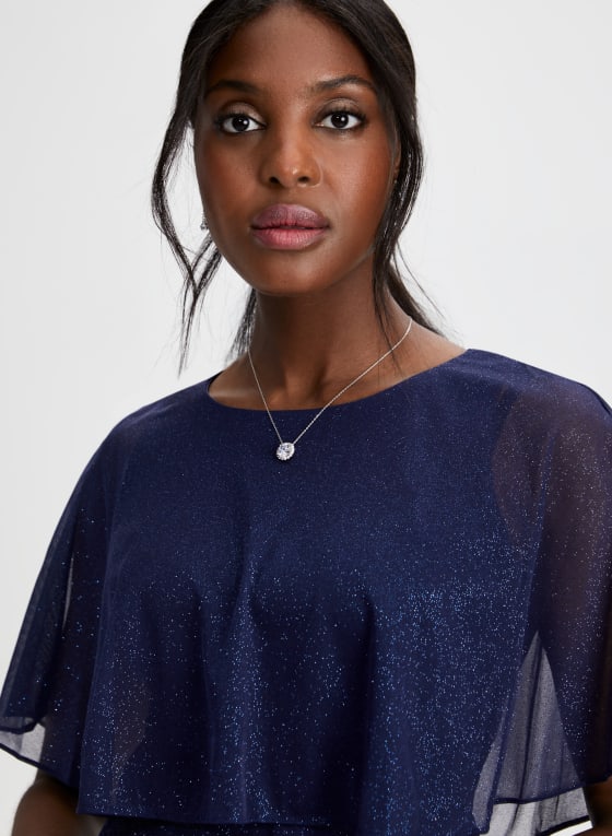 Glitter Mesh Tiered Dress