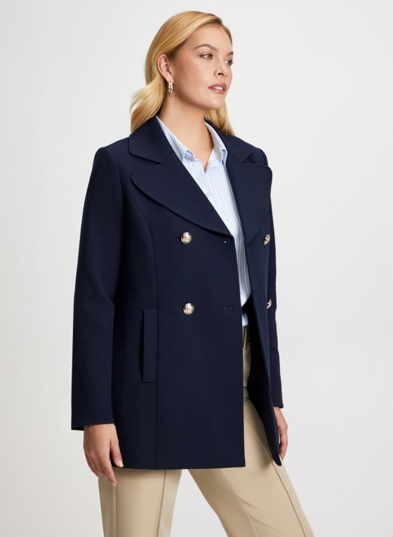 Double Row Button Front Coat