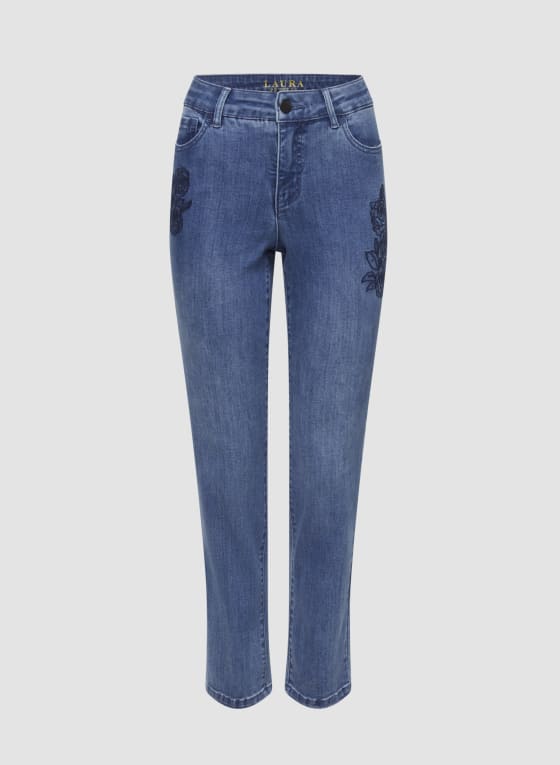 Floral Embroidered Jeans