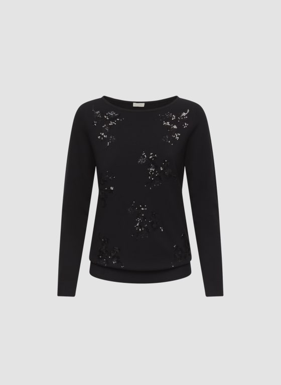 Floral Sequin Detail Top