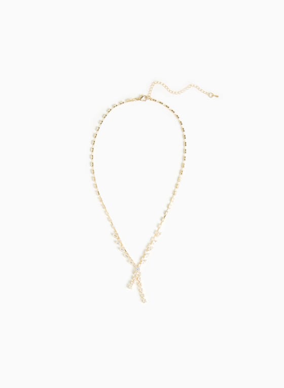 Crystal & Baguette Y Necklace