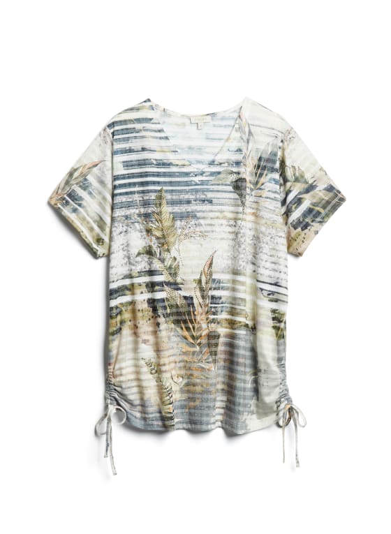 Leaf Print Burnout Tee