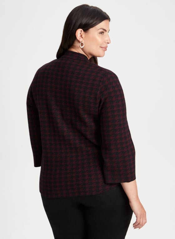 Houndstooth Motif Cardigan