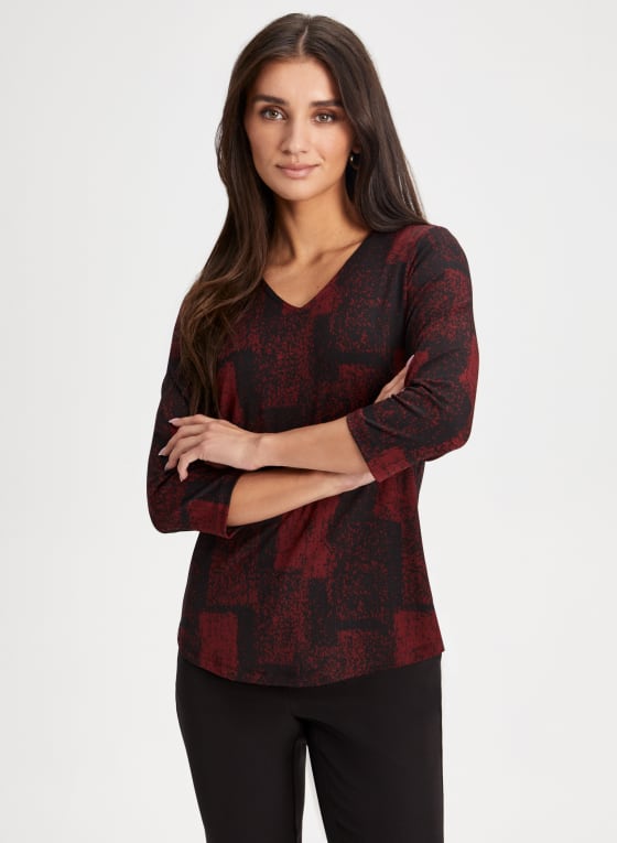 Abstract Geometric Print Top