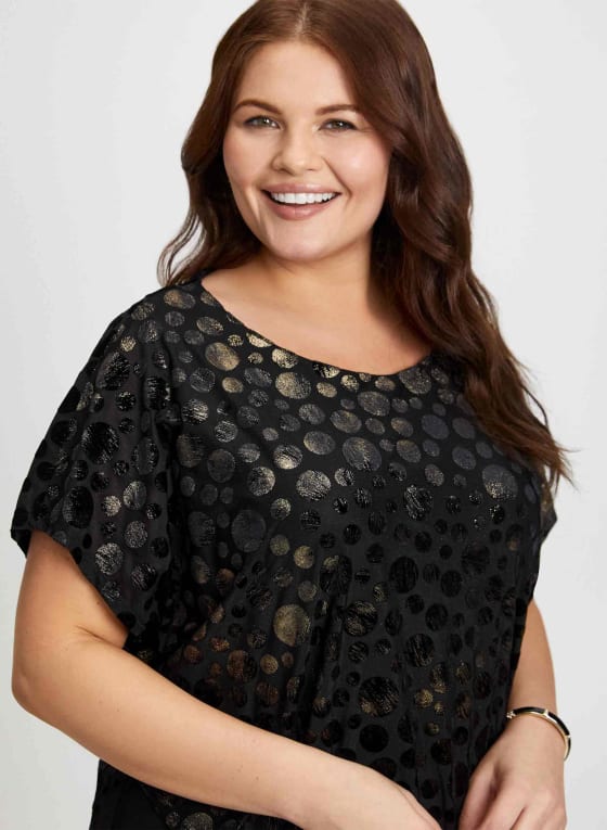 Velour Polka Dot Burnout Top