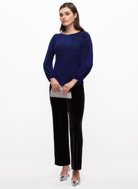 Curved Line Motif Metallic Top