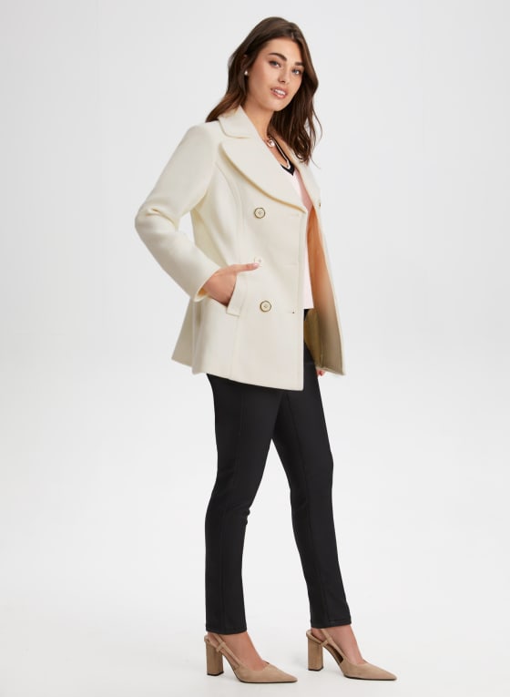 Button Front Wool Blend Coat