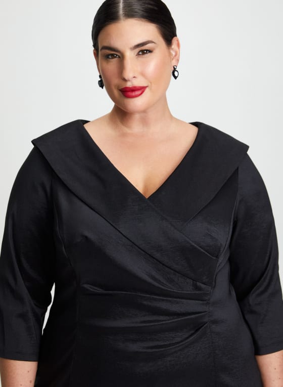 Wrap-Style Taffeta Dress