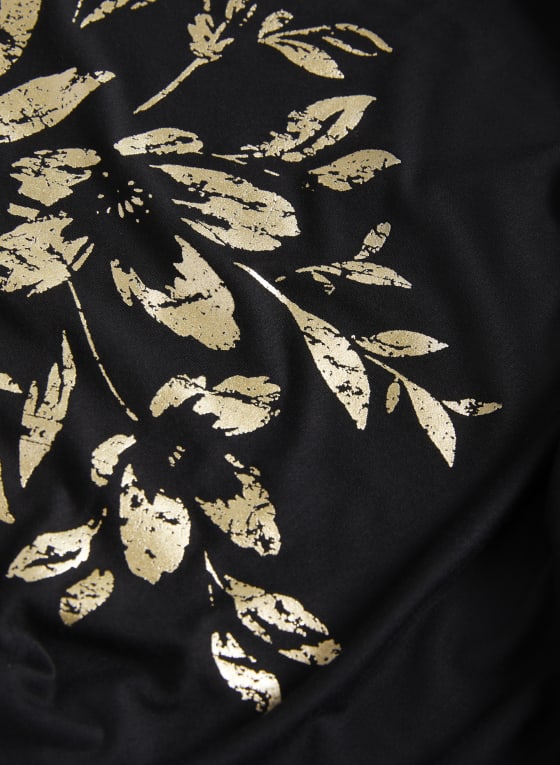 Foil Print Dolman Sleeve Top