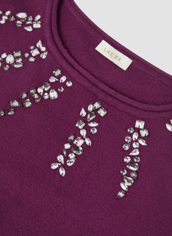 Rhinestone Detail Sweater