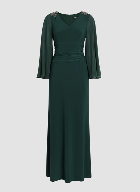 Beaded Detail Chiffon Gown