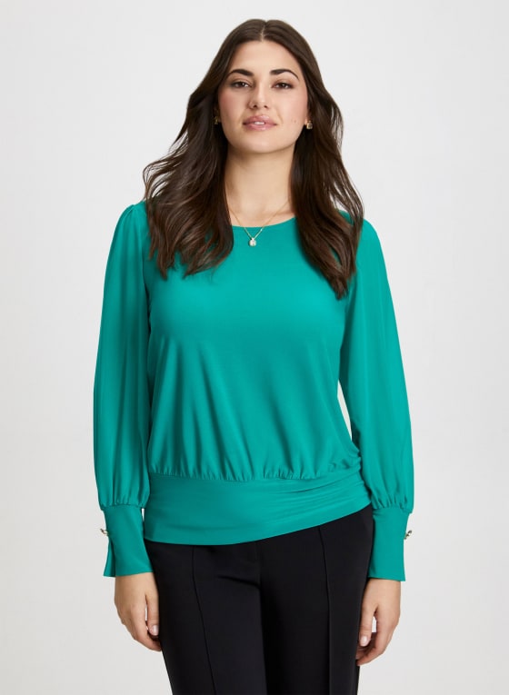 Button Cuff Long Sleeve Top