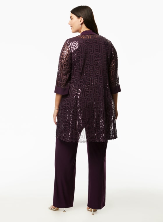 Sequin Detail Jacket, Pants & Cami Set