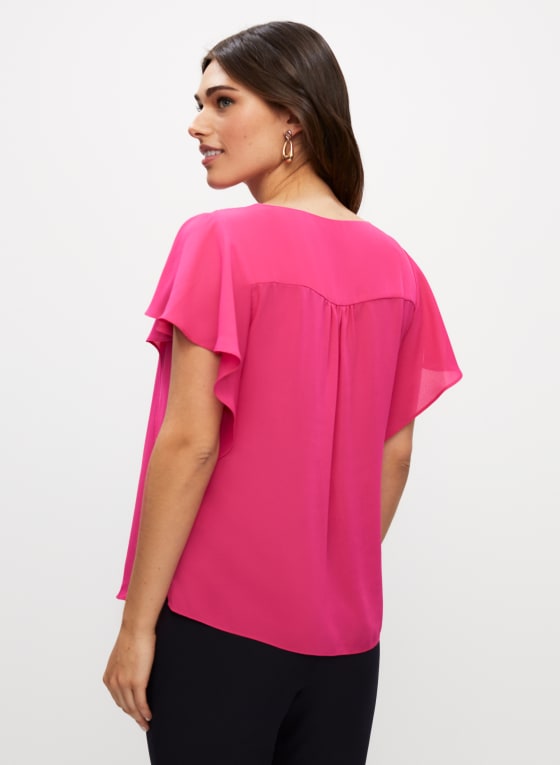Short Ruffle Sleeve Blouse