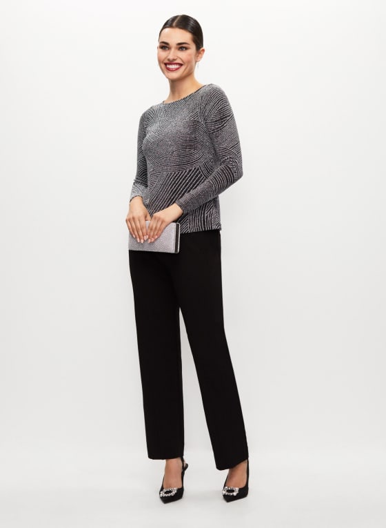 Curved Line Print Top