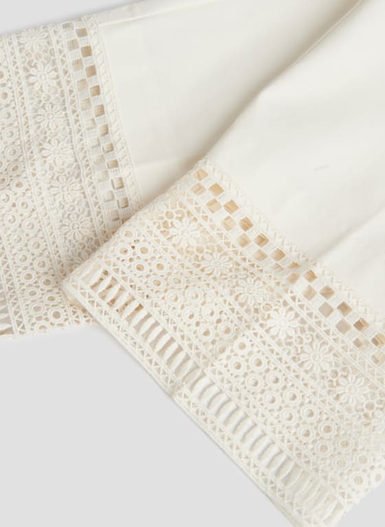 Lace Detail Pull-On Pants