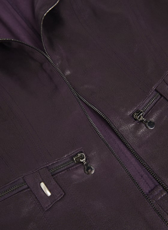 Stud Detail Faux Suede Jacket