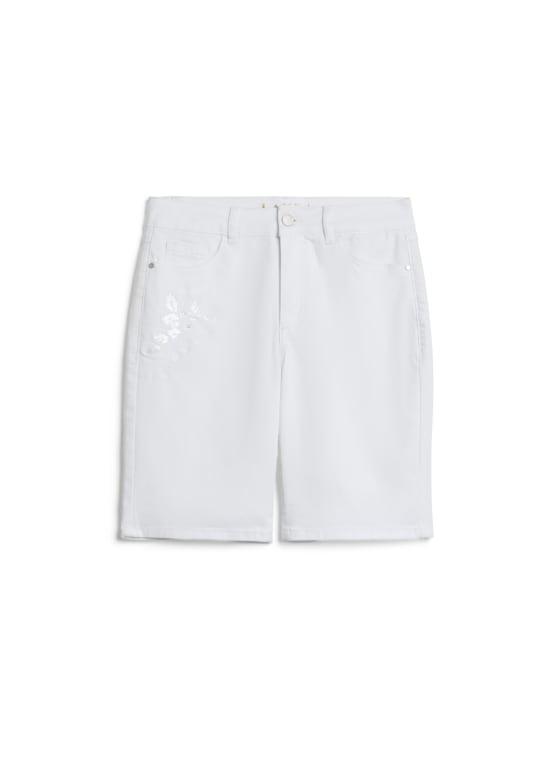 Embroidered Denim Shorts