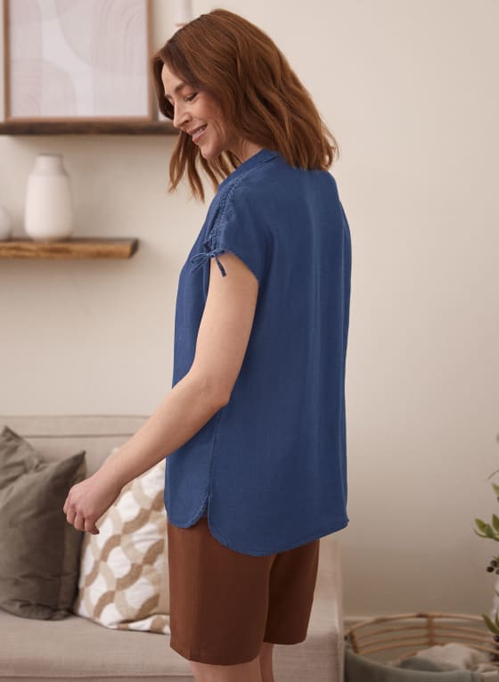 Drawstring Detail Tencel Top