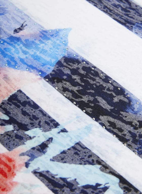 Stripe & Floral Print Tee