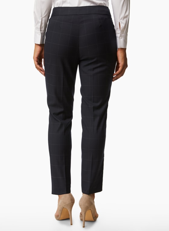 City Fit Plaid Motif Pants