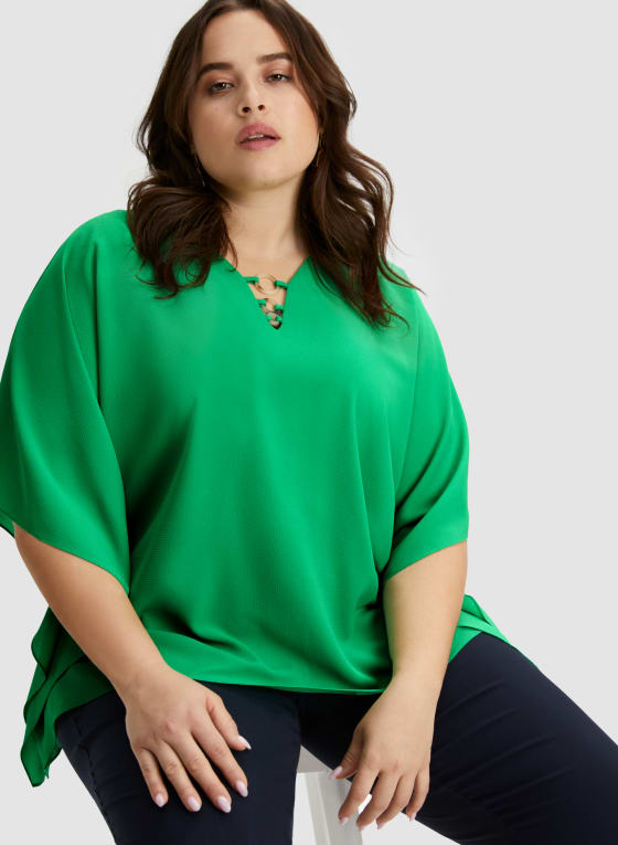 Cascading Sleeve Poncho Blouse