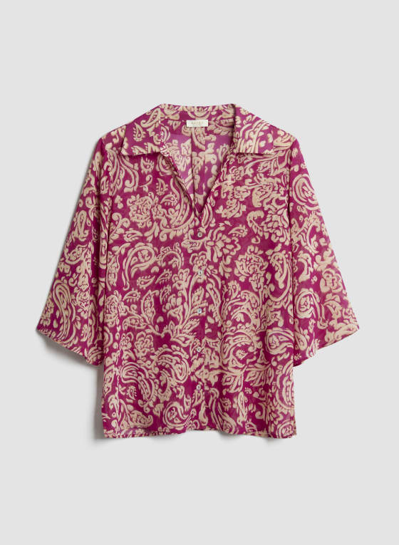 Paisley Print 3/4 Sleeve Blouse